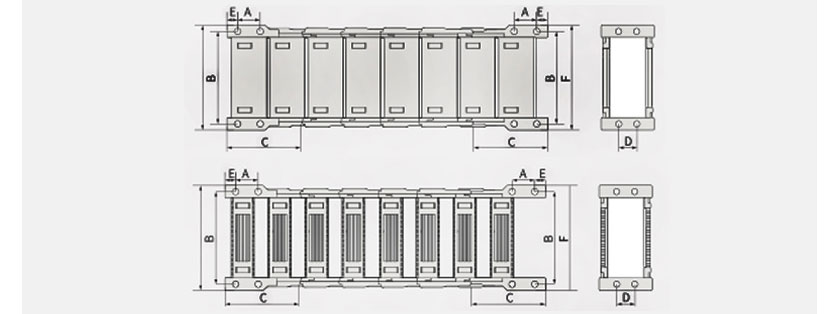 20系列高負載型拖鏈選配接頭方式圖 20系列高負載型拖鏈選配接頭方式圖
